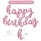 Toniful Light Pink Happy Birthday Balloons Banner,Cursive Happy Birthday Balloons Light Pink Birthday Decorations Light Pink Myl