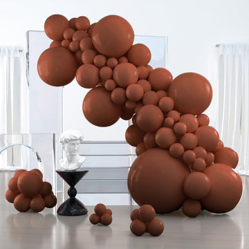 Partywoo Dark Brown Balloons, 127 Pcs Boho Brown Balloons Different Sizes Pack Of 36 Inch 18 Inch 12 Inch 10 Inch 5 Inch Chocolate Brown Balloons For Party Decorations, Brown-Chocolate Brown-F08