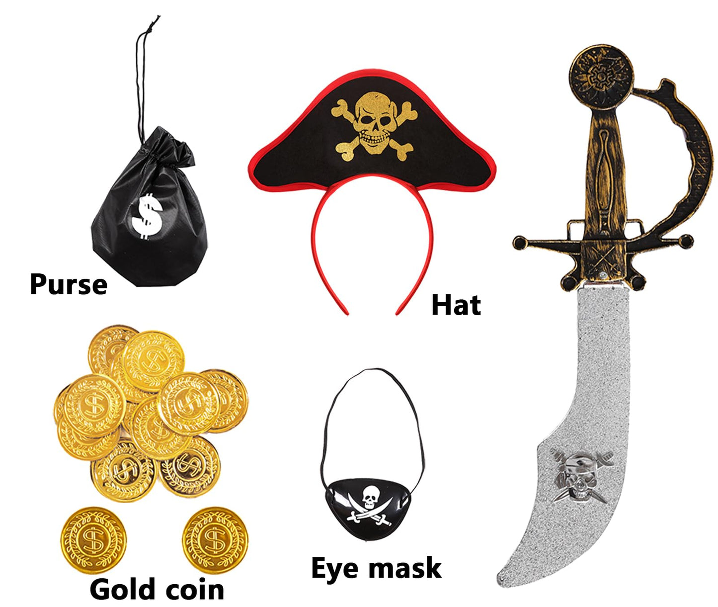 Girls Pirate Costume Buccaneer Princess Costume For Halloween Party Dress Up (7-9 Years)