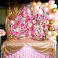 Pink Floral Backdrop Flower Wall Photography Background Valentines Day Party Decorations for Bridal Shower Wedding Baby Shower B