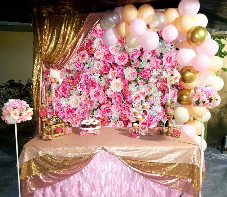 Pink Floral Backdrop Flower Wall Photography Background Valentines Day Party Decorations for Bridal Shower Wedding Baby Shower B