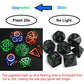 EXCECAR Rechargable DND Dice Set, Light Up Dice, 7 PCS Glowing Balanced LED Dice Electronic Dices, D&D Dice, Polyhedral Dice Set
