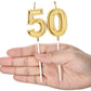 Frienda 50th Birthday Candles Cake Numeral Candles Happy Birthday Cake Candles Topper Decoration for Birthday Wedding Anniversar