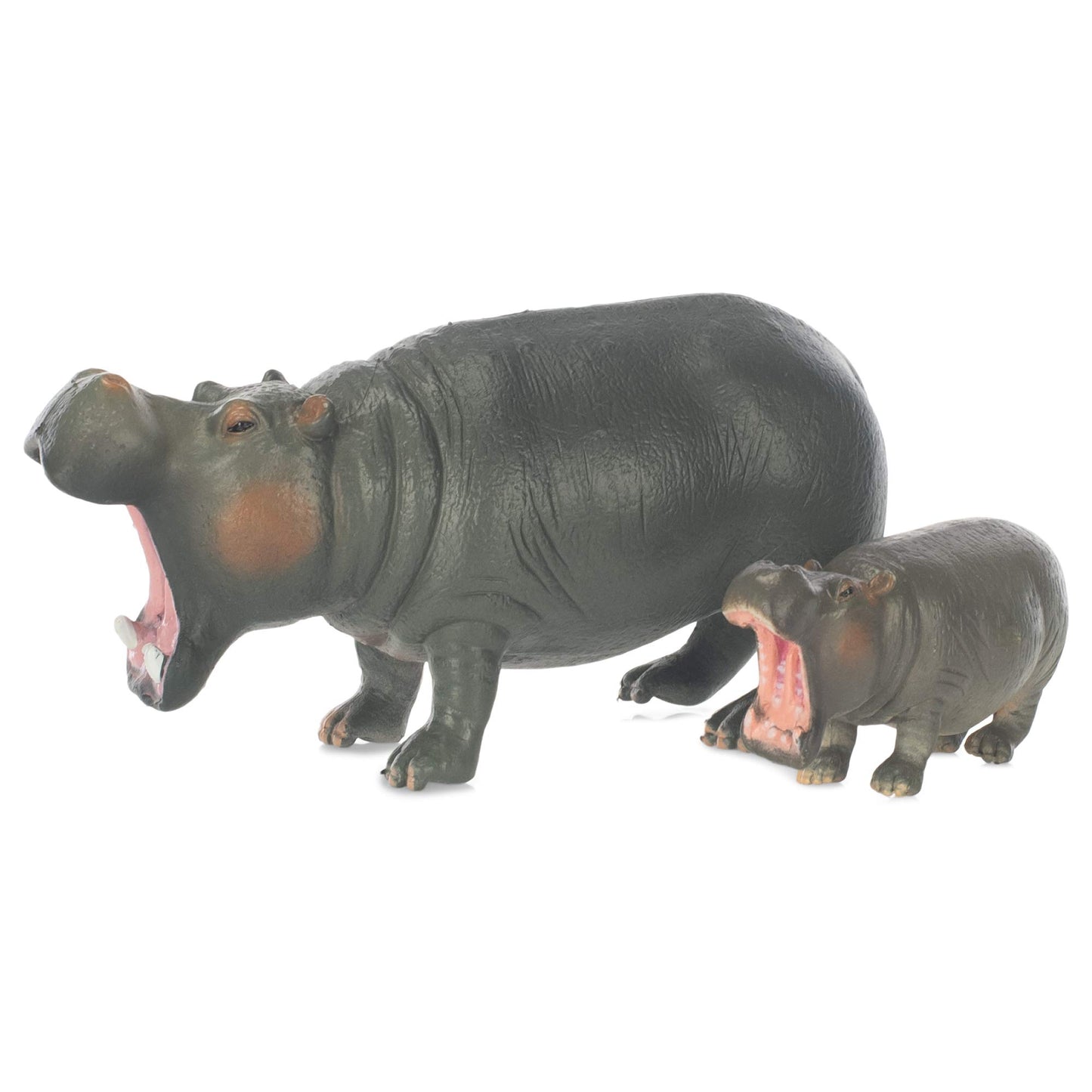 Class Collections Hippo Mom And Baby Animal Figure 5 Inch Children'S Toy 2 Piece Playset
