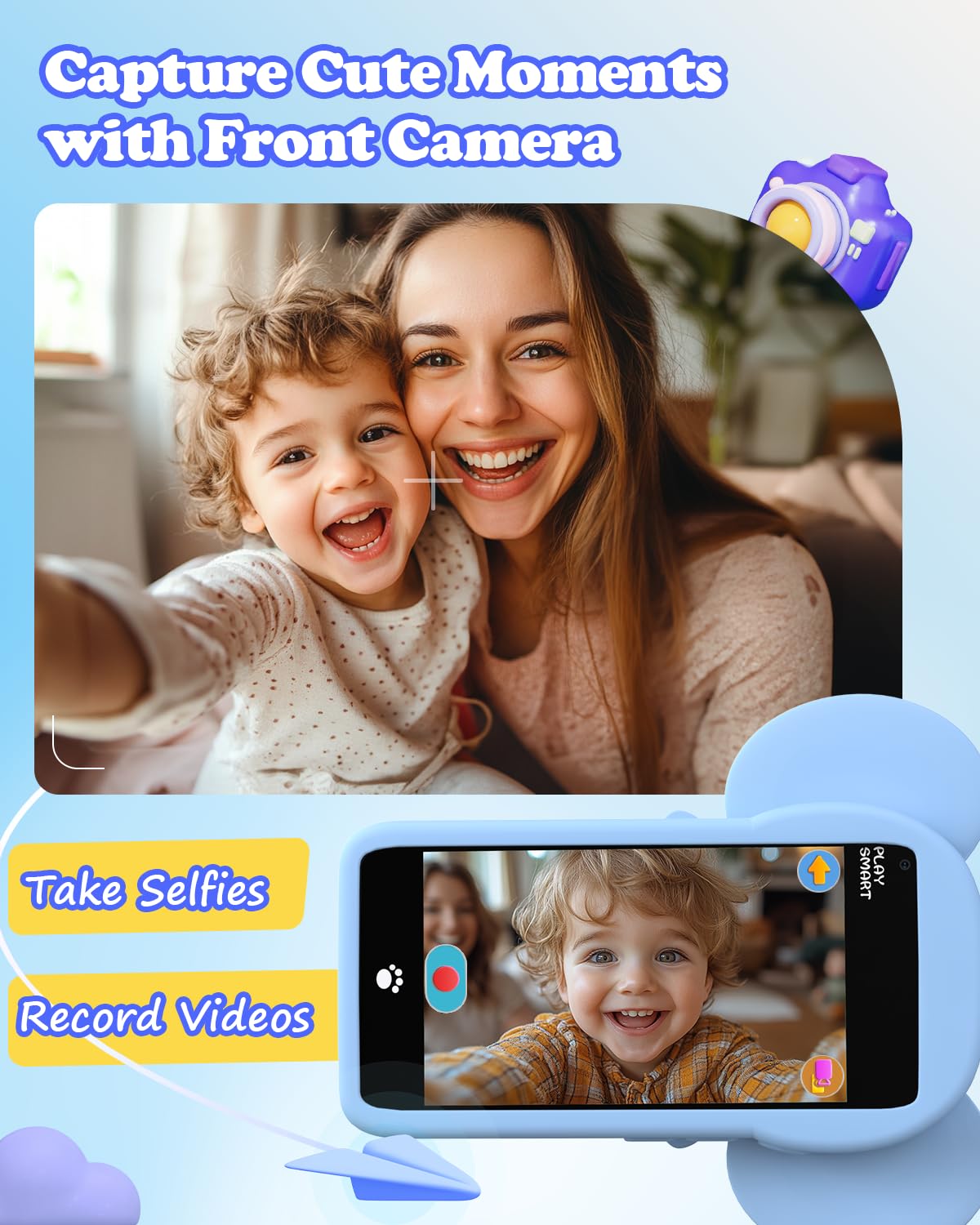 MOMILLA Kids Toys Phone Christmas Birthday Gifts for 3 4 5 6 7 8 9 Year Old with 3.97'' Touchscreen, Toddler Toys Phone with Mus