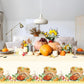 3PCS Fall Tablecloths, Thanksgiving Autumn Harvest Orange Pumpkin Flower Turkey Table Cover for Home Kitchen Party Picnic Thanks