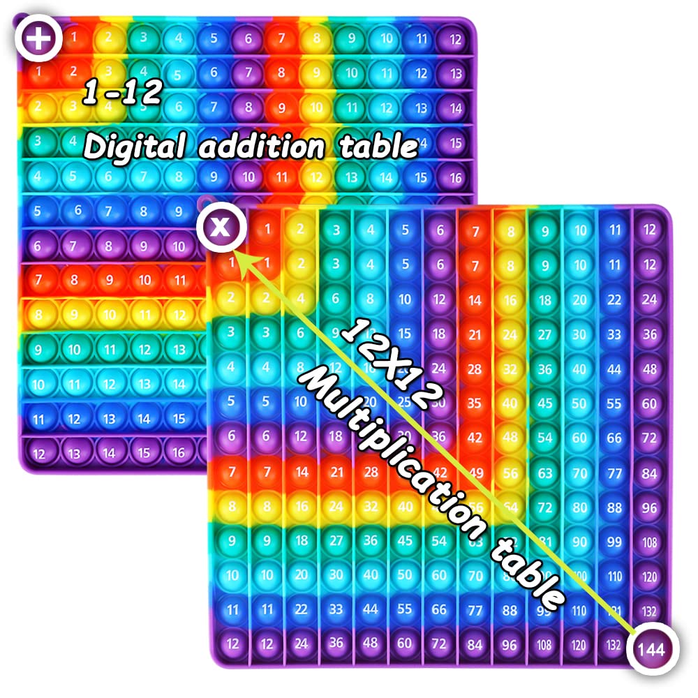 Ek-Memory-Fish Multiplication Game Table Digital Multiplication Board Game, Addition And Multiplication In One, Rainbow Dimple Fingertip Toy, Create Stress-Relieving Math Manipulation (1 Piece)