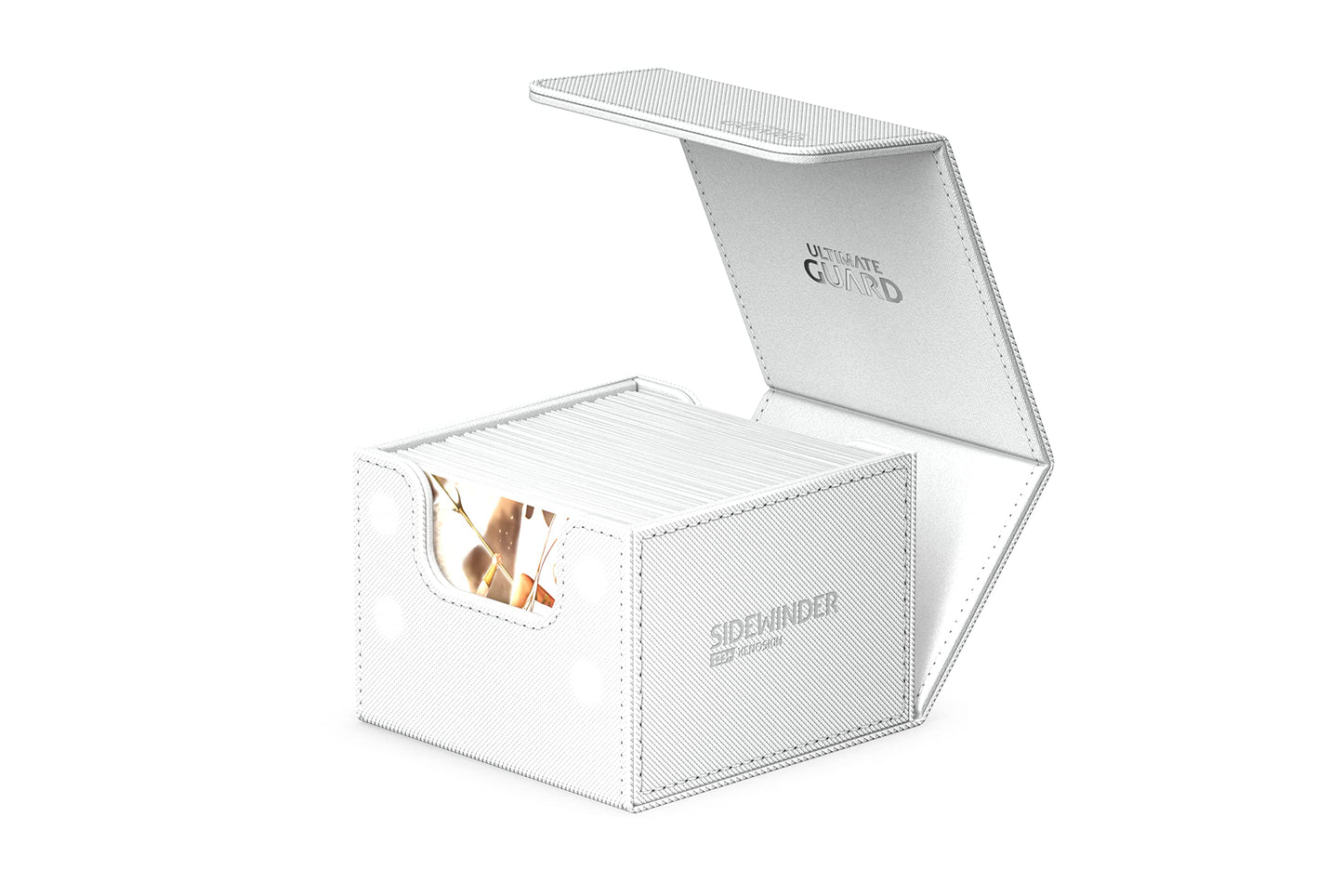 Ultimate Guard Sidewinder 133+, Deck Box for 133 Double-Sleeved TCG Cards, White, Magnetic Closure & Microfiber Inner Lining for