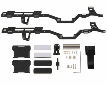 MEUS RACING SCX24 LCG Chassis Carbon Fiber Frame for Axial SCX24 6  6 RC Crawler Upgrades Parts Black