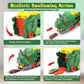 Transformer Dinosaur Truck Toys For Kids Ages 3-7, Foldable Car Transporter With Race Track, Triceratops Transport, With 8 Cars