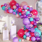 MEBAY Red Purple Teal Balloon Garland kit, 156 Pcs Metallic Purple Pastel Pink and Confetti Purple Balloons Arch for Teenage Gir