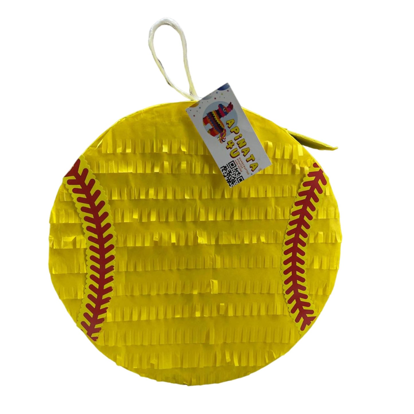 Apinata4U Yellow Softball Pinata, Softball Themed Birthday Party Decorations And Supplies, Softball Pinata For Sports Lovers And Party Favour, Outdoor Game Party Decor, 16 X 16 X 4 Inches