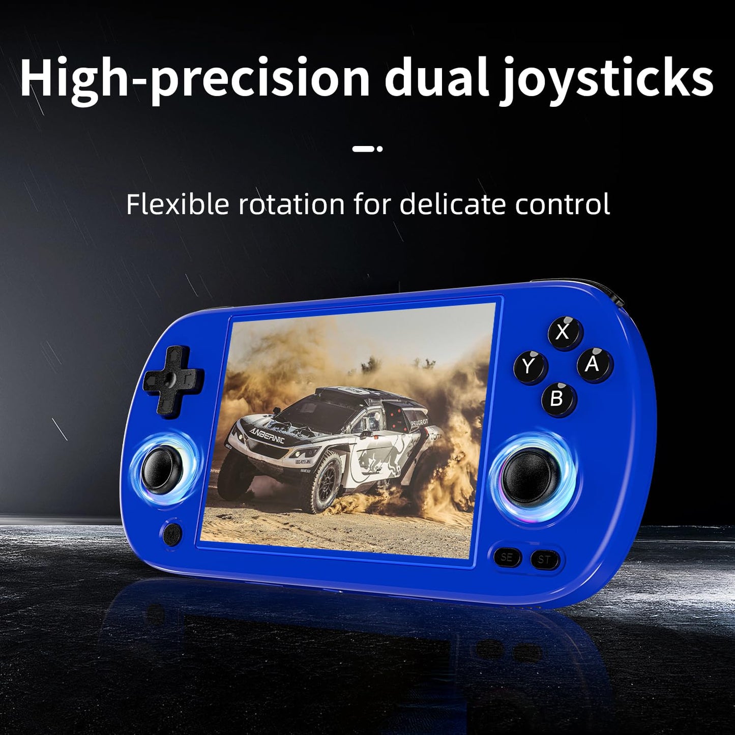 HANHIBR RG40XX H Retro Handheld Game Console, 64G+128G, 4.0" IPS Screen, Blue, Portable Gaming with 10000+ Built-in Games