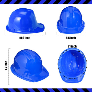Haysandy 60 Pcs Construction Hats Toy Plastic Construction Hat Bulk Construction Party Hat for Birthday Party Favors(Blue)