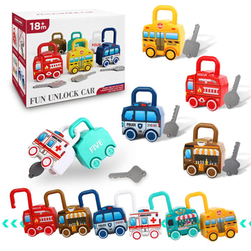 Supvib Montessori Learning Lock And Key Car Toys For Toddlers 1-3, Preschool Sensory Matching Sorting Fine Motor Skills Activiti