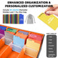 Afiing 4-Row Trading Card Storage Box - Holds 3200+ Cards, 48 Dividers & 4 Stoppers, Card Deck Box For Mtg Tcg Sports Cards - In