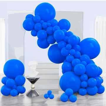 Partywoo Royal Blue Balloons, 120 Pcs Blue Balloons Different Sizes Pack Of 18 Inch 12 Inch 10 Inch 5 Inch For Royal Balloon Garland Or Balloon Arch As Birthday Decorations, Party Decorations, Blue-Y5