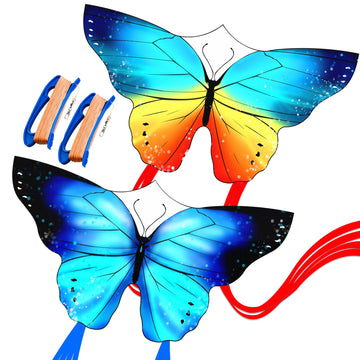 Kaiciuss 2 Pack Butterfly Kites For Kids And Adults Easy To Fly, Large Single Line Beach Kite For Teens, Easy Flying Kite For Boys And Girls