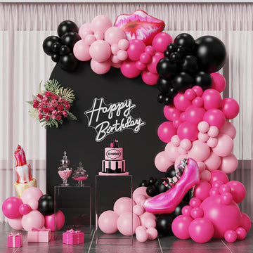 Fi  Flick In 45Pcs Makeup Balloon Decoration With Lipstick And High Heels Foil Balloon Spa Theme Party For Girls (Pack Of 45)