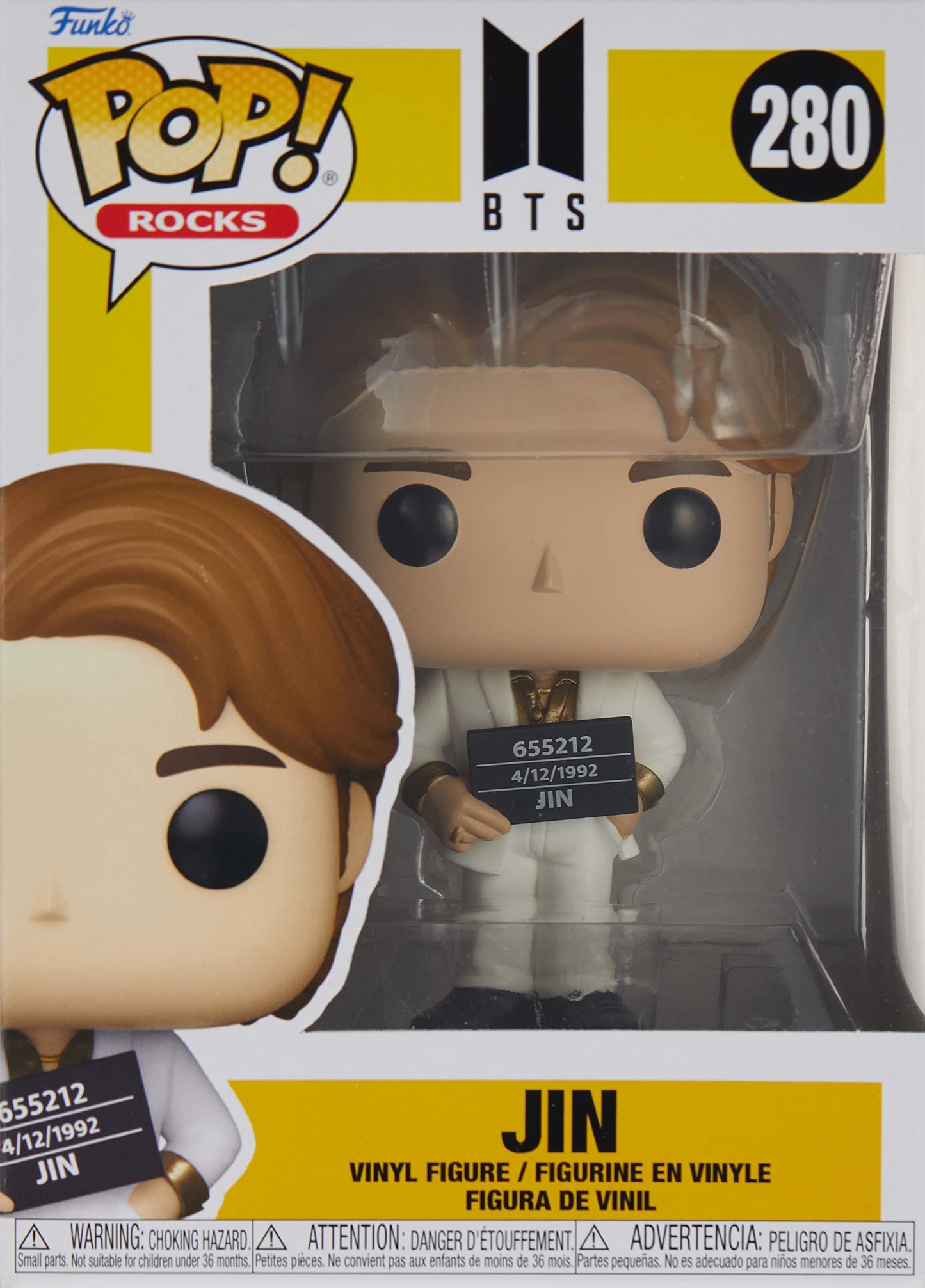 Funko Pop! Rocks BTS Jin Vinyl Figure - Standard Multicolor Collectible Model 64292