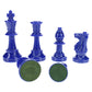 We Games Color Bright Plastic Staunton Tournament Chess Pieces With 3.75 In. King - Half Chess Set Of Chess Pieces Only, Blue
