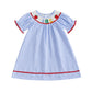Toddler Girl Back To School Clothes Embroidery Smocked Dress Doll Collar Sundress First Day Of Pre Kindergarten Outfit (Plaid Ab