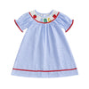 Toddler Girl Back To School Clothes Embroidery Smocked Dress Doll Collar Sundress First Day Of Pre Kindergarten Outfit (Plaid Ab