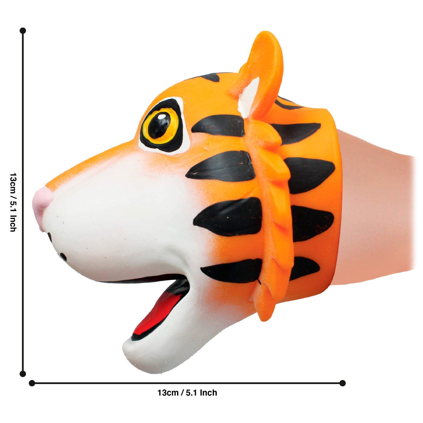Snap Attack - Tiger From Deluxebase, Stretchy Hand Puppets With Movable Mouth For Kids, Interactive Animal Puppet Toy For Imagin