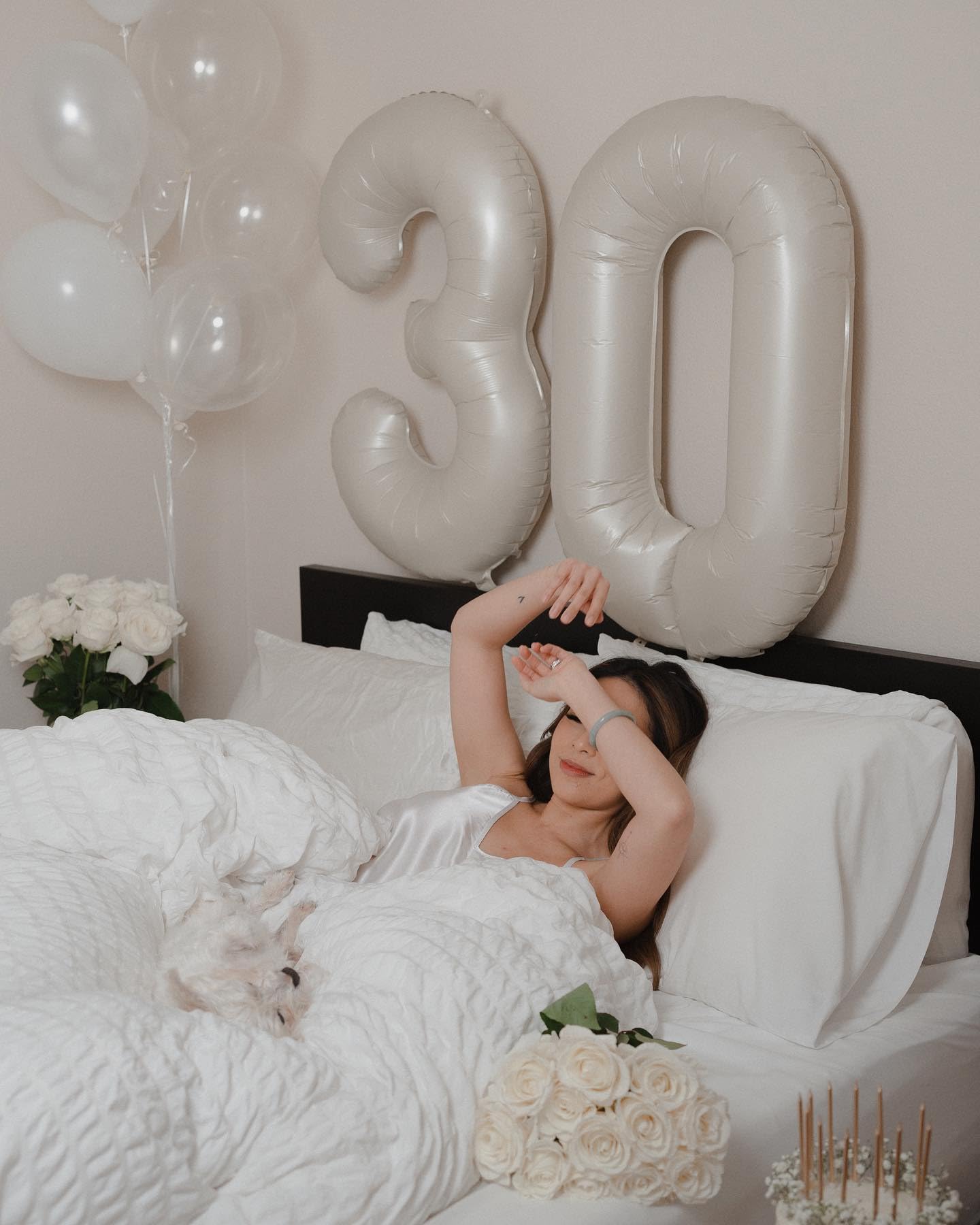 30 Balloon Number, Cream White Number 30Th Birthday Balloons 40 Inch, 30 Years Old Cream White Birthday Decorations For Men Wome