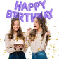 Toniful Light Purple Happy Birthday Balloons Banner 16 Inch Mylar Foil Letters Birthday Sign Banner Bunting Reusable For Girls B