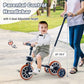 BABY JOY 4 in 1 Tricycle for Toddlers Age 2-4, Kids Trike Baby Balance Bike w/Adjustable Seat & Push Handle, Removable Pedals &