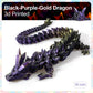 Meet Gladness 30 In 3D Printed Dragon, 30Inch Dragon,3D Dragon Toy,Large Dragon Present,Ariculated Crystal Dragon(Black Purple G