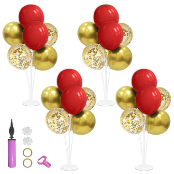 Zjdhpty Red And Gold Balloon Stand Centerpiece Table Decorations For 49Ers Party Birthday Graduation Wedding Mother'S Day Annive