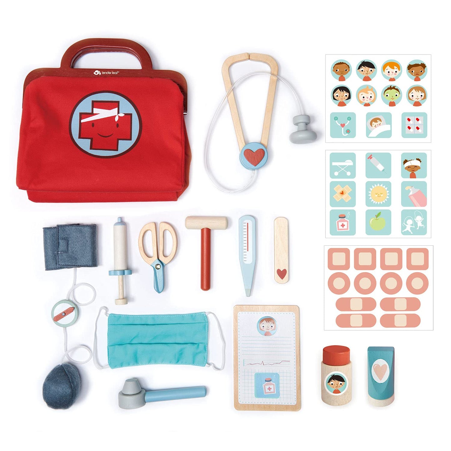 Tender Leaf Toys - Doctors Bag - Doctor Pretend Play Toy Medical Kit for Children- Promotes Imaginary and Creative Roleplay, He