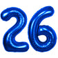 40 Inch Number 26 Balloon Blue Jumbo Giant Big Large Number 26 Foil Mylar Blue Balloons 62Th Birthday Party Anniversary Decorati