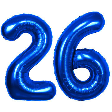 40 Inch Number 26 Balloon Blue Jumbo Giant Big Large Number 26 Foil Mylar Blue Balloons 62Th Birthday Party Anniversary Decorati