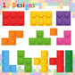Unbess 1000Pcs Building Block Stickers For Kids, 2 Roll Assorted Bricks Paper Self Adhesive Decal Peel And Stick Removable Build