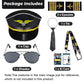 Keymall Kids Pilot Costume Accessories Set With Aviator Hat Sunglasses Tie Pin for Aviation Halloween Dress Up