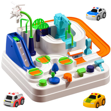 Temi Boys Toys Car Track, Kids Race Track City Adventurous Toy For 3 4 5 6 7 Years Old Boys Girls - Car Toys With 3 Cars, Car Track Toys For Boys Age 3, Birthday Gifts Toys For Boys 3-5 Years Old