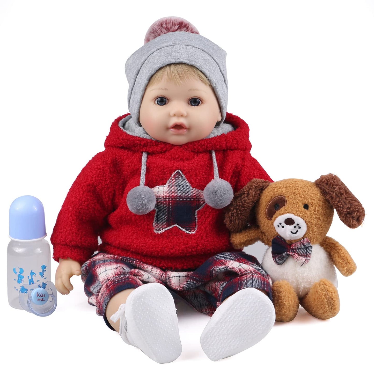 haveahug Reborn Baby Dolls 22 Inch Girl, Soft Silicone Vinyl Limbs and Weighted Cloth Body Best Birthday Gift Set for Girl (Reid