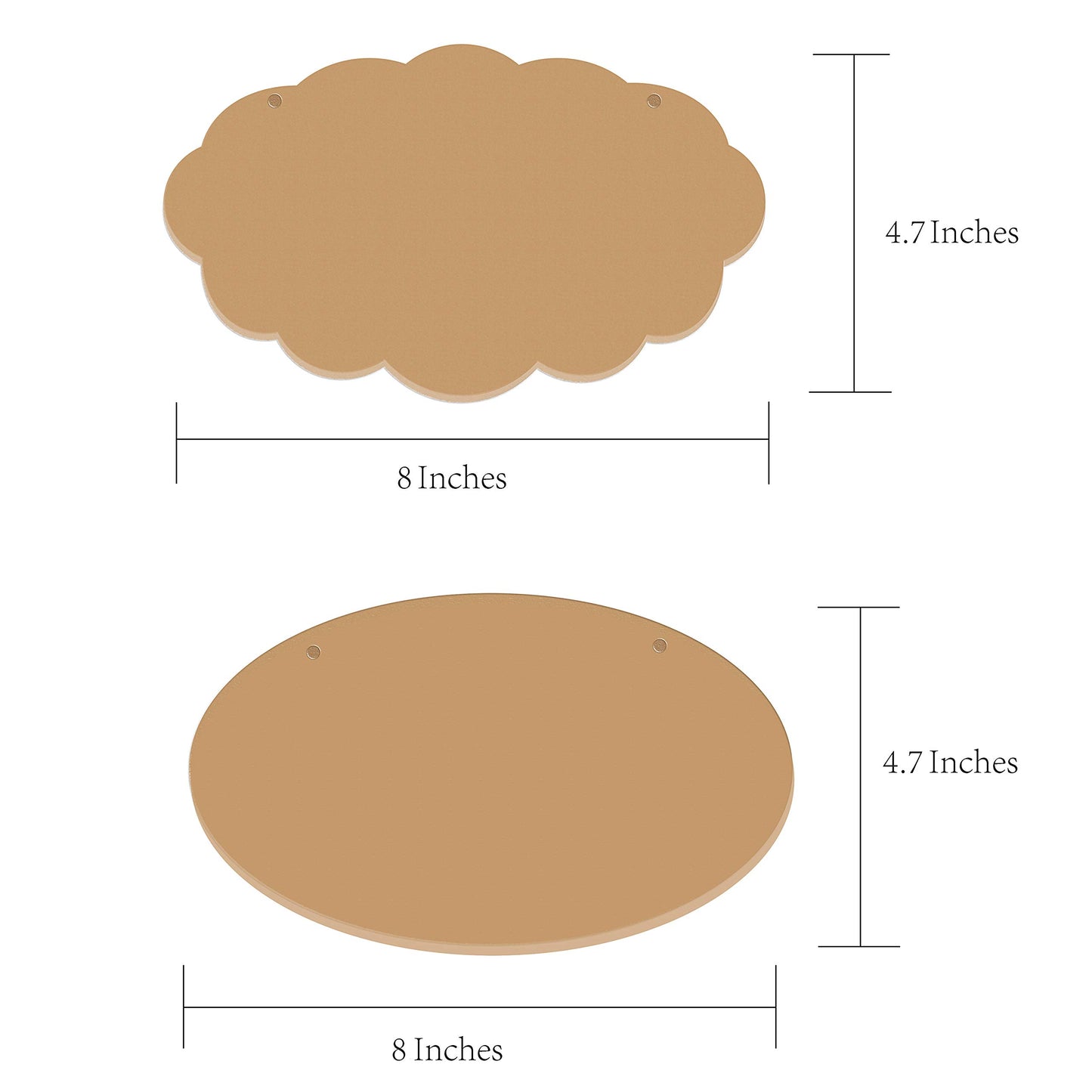 VHALE Paint Your Own Door Sign, 4 Sets of MDF Wood Door Sign (4.7 x 8 inch) with Rope Strings, for Bedroom Hanging Plaque Wall D