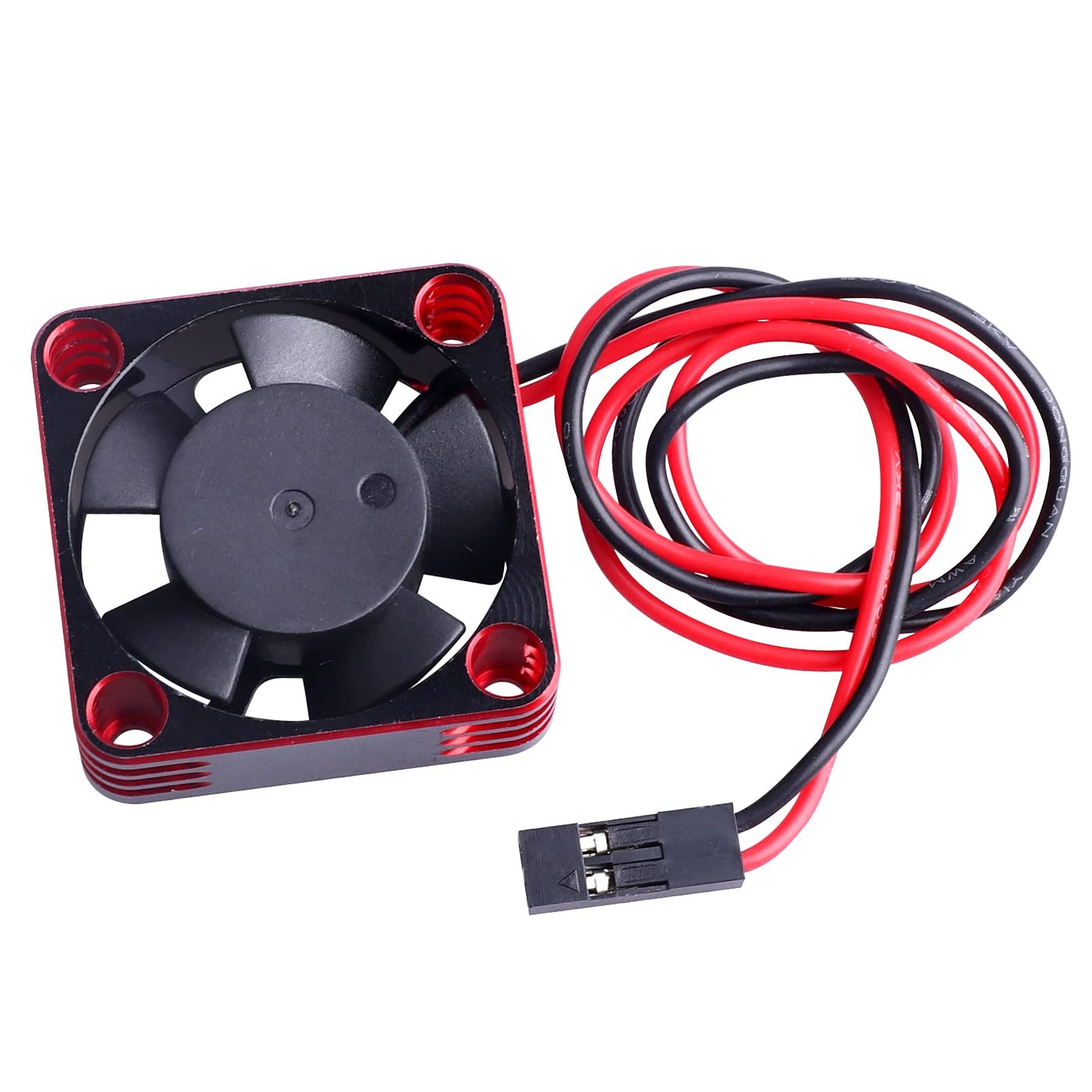 HobbyPark RC Brushless Motor Cooling Fan ESC Cooling Fan for RC Car 1/8 1/10 1/12 Scale 540 550 Brushless Motors (Black-Red)