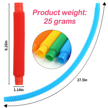 Fingooo 7 Pieces Jumbo Pop Toobs Fidget Toys,Pop Tubes Sensory Toys For Kids Adults Diy Decompression Adhd Autism