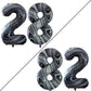 Goer Number 28 Balloons For 28Th Birthday Party Decorations,42 Inch Jumbo Foil Helium 82 Balloons For 82Nd Birthday Party Decoration (Marble Black)