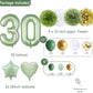 Sage Green 30Th Birthday Decorations,Olive Green Gold Balloon Garland,Happy Birthday Banner,Tissue Pom Pom,Foil Backdrop,Cake Topper For Women Her Boho Neutral Green 30Th Birthday Anniversary Supplies