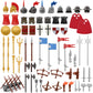 Feleph Medieval  Pack for Knight Figures Ancient Kingdom Military Soldier Castle Equipment and Toy Block Kit Compatible with Major Brand