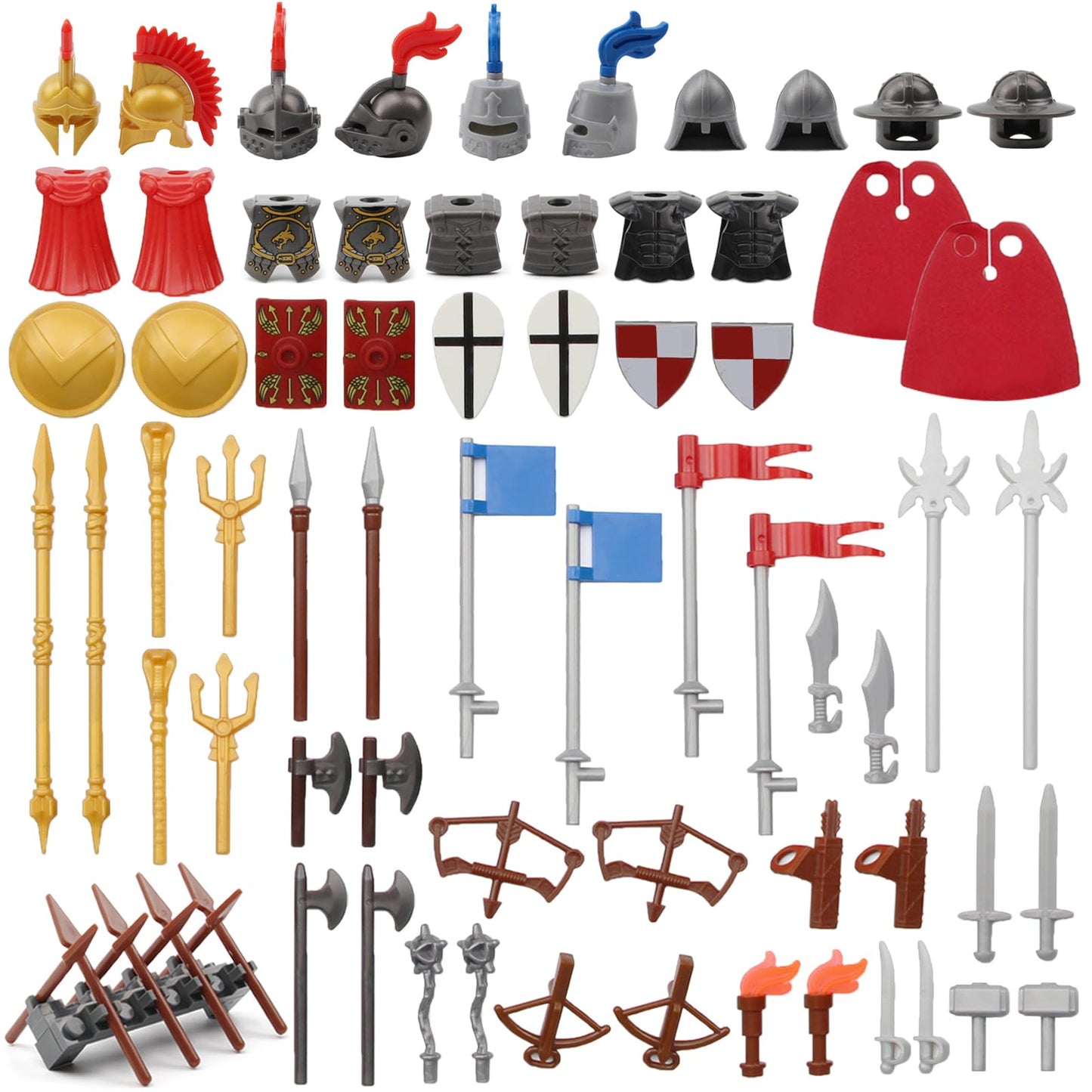 Feleph Medieval  Pack for Knight Figures Ancient Kingdom Military Soldier Castle Equipment and Toy Block Kit Compatible with Major Brand
