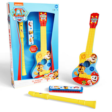 Lollipop Paw Patrol Adventure 3-Piece Band Set - Rescue Harmonica, Ukulele, And Flute Trio -Toddler Musical Instruments Set