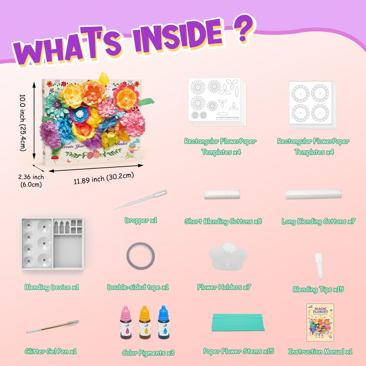 Kiditos Magic Flower Art Kit for Girls - DIY Blooming Flower Craft Kit with Color Drop Science Experiment | Creative Art & STEM