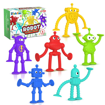Baby Bath Toys Suction Toy: No Hole Suction Bath Toys For Toddlers, Robot Suction Fidget Toys Suction Cup Toys For Windows Building Toys, Sensory Bath Toys For Boys Girls Gifts, Prizes, Travel Toys
